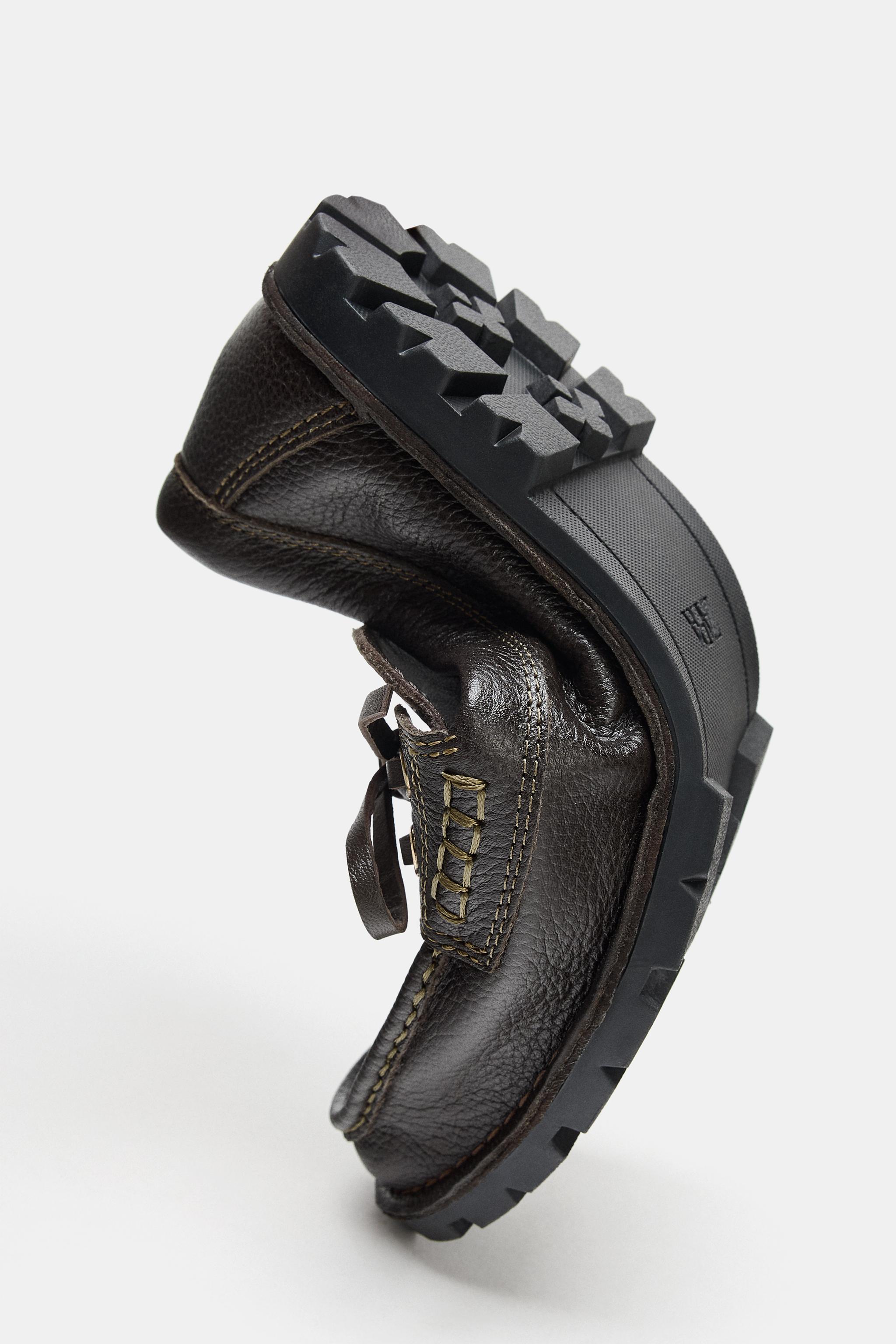 LEATHER LUG SOLE DECK SHOES